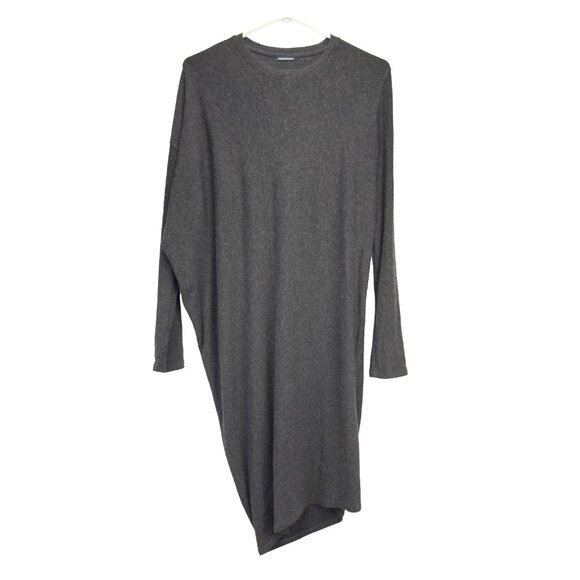 KIT AND ACE Wave Viscose Cashmere Stretch Minimalist Grey Long Sleeve Dress M - Picture 4 of 13